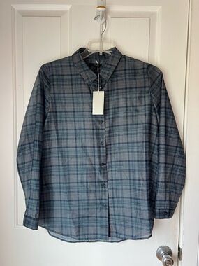 COS Sheer Plaid Blouse